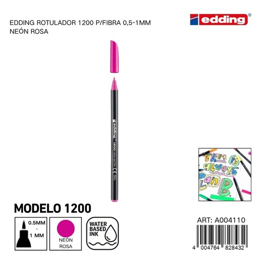 [A004110] Ratualador EDDING Watercolor 0.5-1mm - Rotuladores de fibra neón rosa