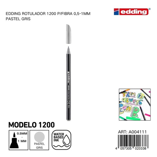 [A004111] Ratualador EDDING Watercolor 0.5-1mm - Rotuladores de fibra pastel gris