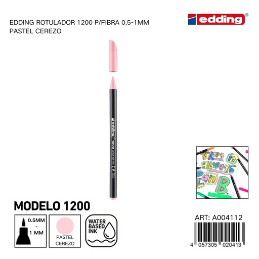 [A004112] Ratualador EDDING Watercolor 0.5-1mm - Rotuladores de fibra pastel cerezo