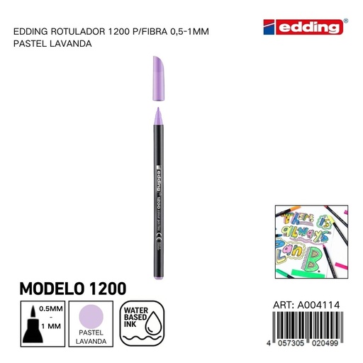 [A004114] Ratualador EDDING Watercolor 0.5-1mm - Rotuladores de fibra pastel lavanda