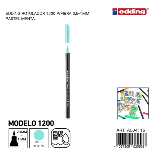 [A004115] Ratualador EDDING Watercolor 0.5-1mm - Rotuladores de fibra pastel menta
