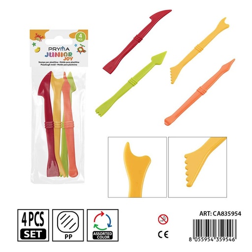 [0242604] Accesorio para plastilina 4 piezas 13.5 cm - Manualidades y accesorios creativos