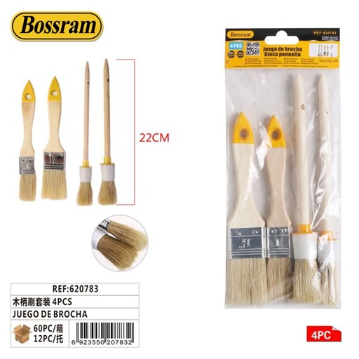 [620783] Juego de brochas de madera 4pcs para pintar