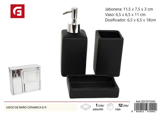 [201797240] Juego de baño cerámica 3 piezas - Accesorios para el baño
