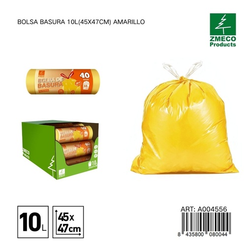 [A004556] Bolsa de basura 10L (45x47cm) amarillo - Productos desechables para el hogar