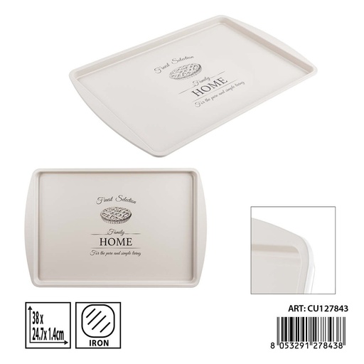 [0244573] Bandeja de metal vintage para el hogar 38x24x1.4 cm - Accesorios de cocina y vajilla