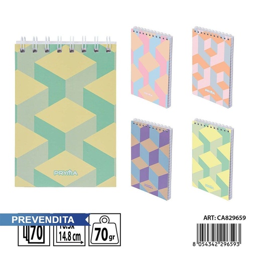 [0243988] Bloque espiral A6 horizontal 70g 70FF - Papelería y cuadernos