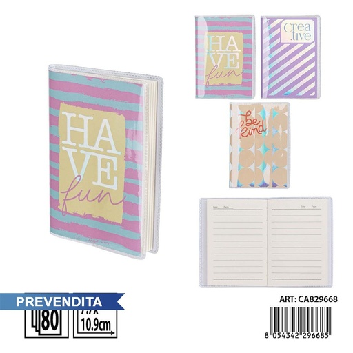 [0243934] Carnet pastel A7 7.7x10.9 cm 80FF - Papelería y cuadernos