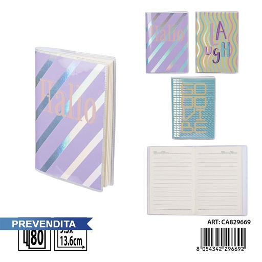 [0243935] Carnet pastel 64K 9.5x13.6 cm 80FF - Papelería y cuadernos