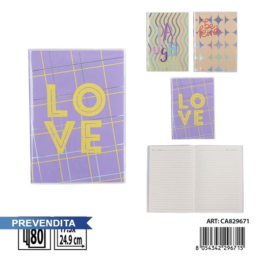 [0243937] Carnet pastel B5 17.5x24.9 cm 80FF - Papelería y cuadernos