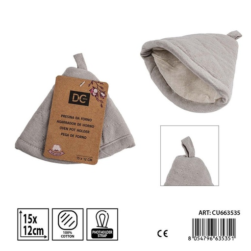 [0244945] Agarra de cocina en forma de campana gris 15x12 cm - Accesorios de mesa y cocina