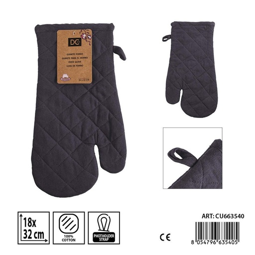 [0244950] Guante de horno gris oscuro 18x32 cm - Accesorios de mesa y cocina