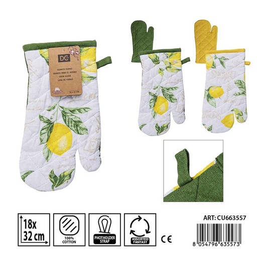 [0244968] Guante de horno limón 18x32 cm - Accesorios de mesa y cocina