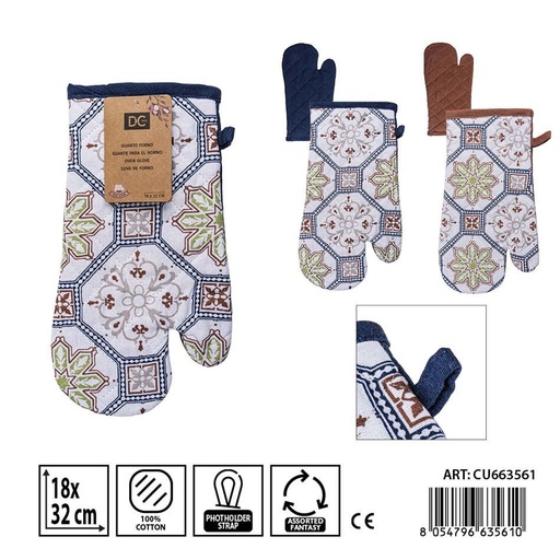 [0244972] Guante de horno bicolor 18x32 cm - Accesorios de mesa y cocina