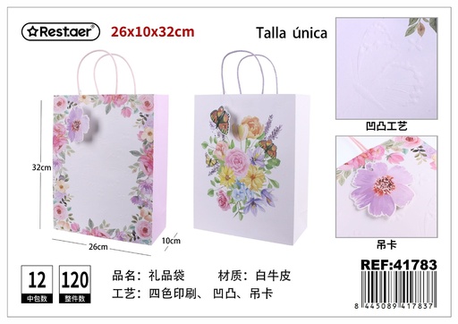[41783] Bolsa de regalo vertical 26x10x32 cm (papel especial) - Artículos de embalaje para regalos