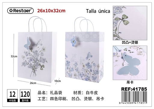 [41785] Bolsa de regalo vertical 26x10x32 cm (papel especial) - Artículos de embalaje para regalos