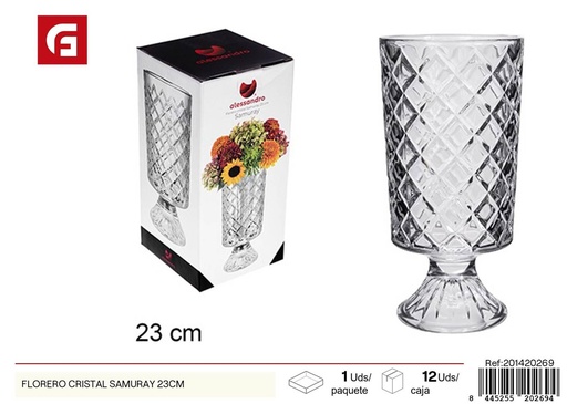 [201420269] Florero de cristal Samurái de 23 cm - Decoración del hogar