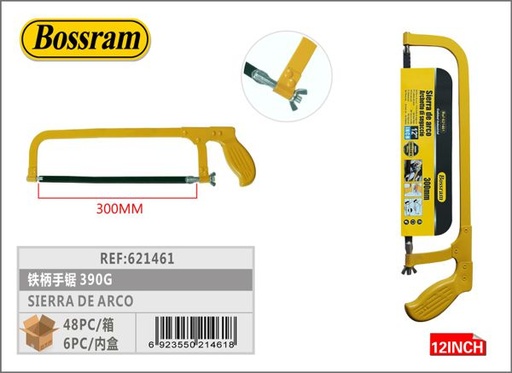 [621461] Sierra de arco con mango de hierro 390g para carpintería