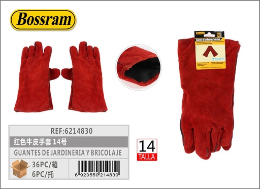 [6214830] Guantes de jardinería y bricolaje rojos 14 pulgadas