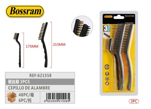 [621558] Cepillo de alambre 3pcs para limpieza de metales