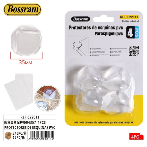 [622011] Protectores de esquinas PVC, 4 piezas para muebles