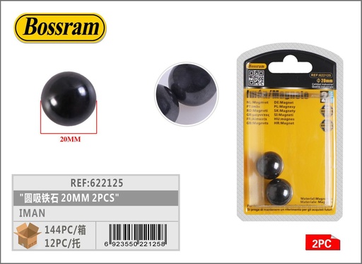 [622125] Imán redondo 20mm 2pcs para bricolaje y sujeción