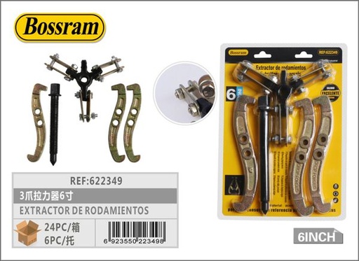 [622349] Extractor de rodamientos de 3 garras 6 pulgadas para mecánica y reparaciones