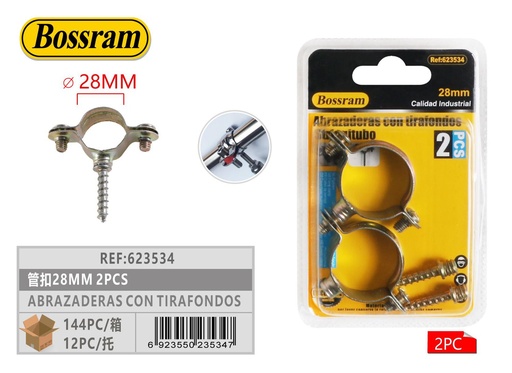 [623534] Abrazaderas con tirafondos 28mm 2pcs 