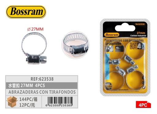 [623538] Abrazaderas con tirafondos 27mm 4pcs para sujeción