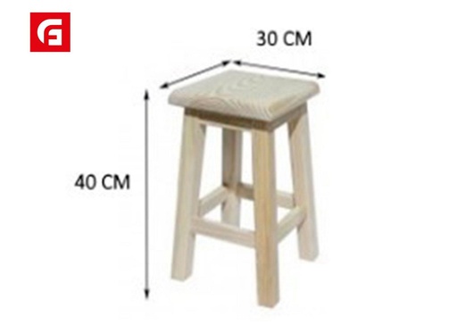 [135888127] Banco de madera cuadrado 30x30x40 cm - Muebles y decoración infantil