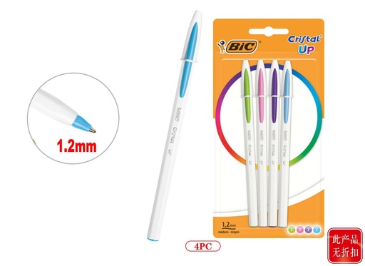 [A002227] Bolígrafo BIC Cristal UP Fun 4 unidades para escritura