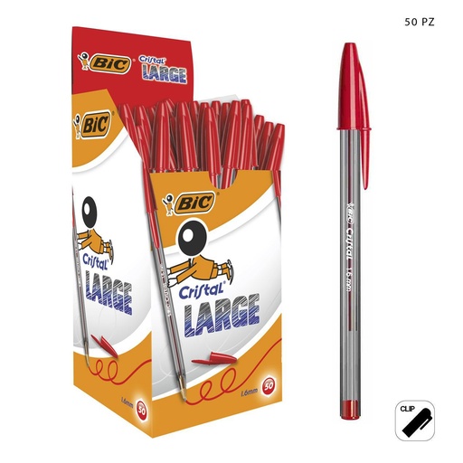 [A000192] BIC bolígrafo rojo 1.6mm caja x50 para escritura