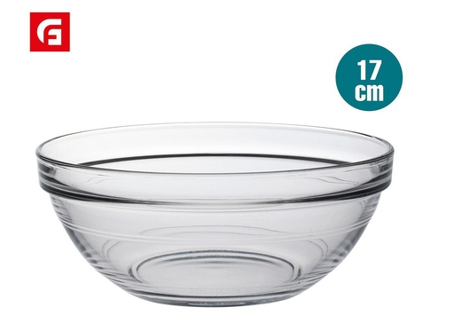 [A003211] Ensaladera apilable de vidrio LYS 17cm para cocina