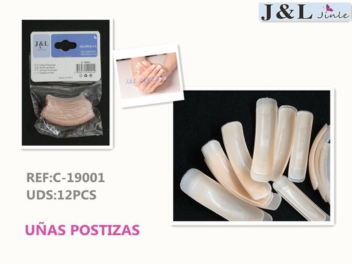 [C-19001] Uñas postizas naturales 20 piezas para manicura