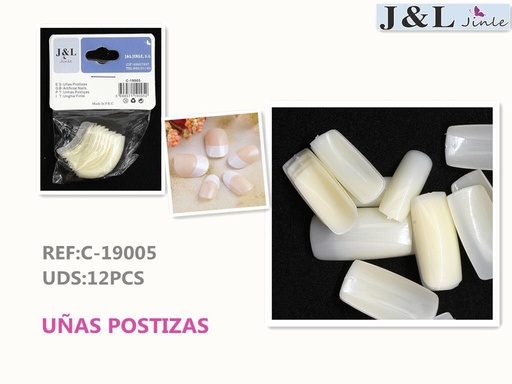 [C-19005] Uñas postizas naturales 20pcs para manicura