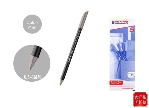 [153843256] Rotulador punta fina 1200-12 gris - Marcadores Edding
