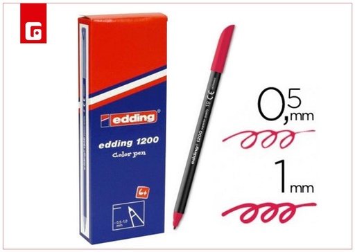 [153843356] Rotulador punta fina 1200-19 rojo carmín para escritura y dibujo