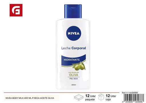 [111658488] Nivea Body Milk 400ml para piel seca con aceite de oliva hidratante