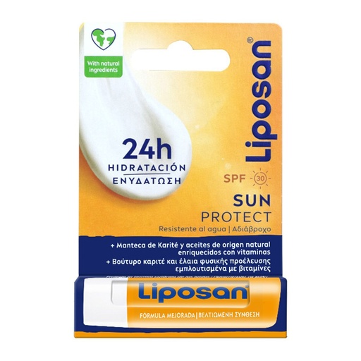 [4005900986146] Liposan bálsamo labial con SPF 30 4.8g para protección solar de labios