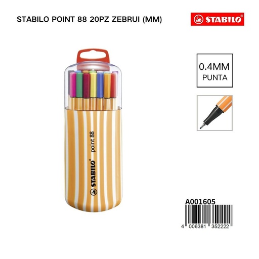 [A001605] **Rotuladores finos STABILO 88 0.4mm 20 colores** - Material de oficina de marca