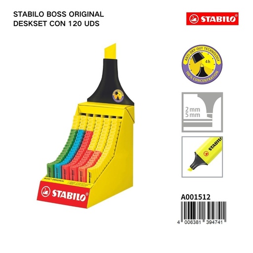 [A001512] Stabilo Boss Original - Expositor 120uds para subrayar y resaltar