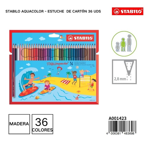 [A001423] Estuche de lápices de colores acuarelables Stabilo 36 uds