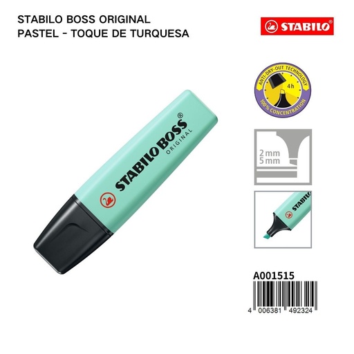 [A001515] Subrayador STABILO de 2/5mm color crema amarillento - Papelería