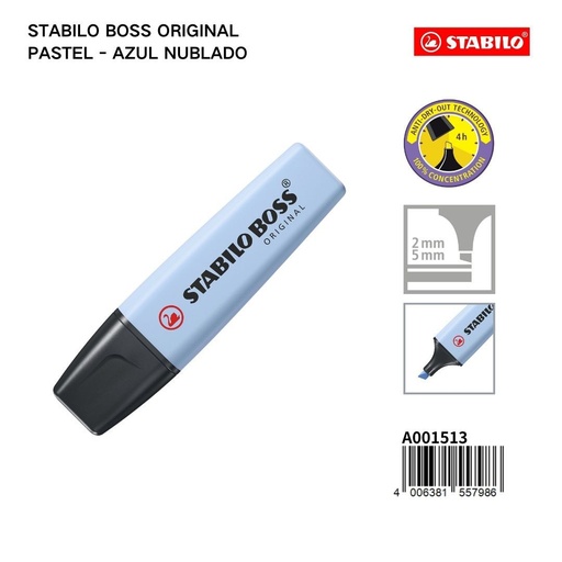 [A001513] Stabilo Boss Original Pastel azul nublado para subrayado y oficina