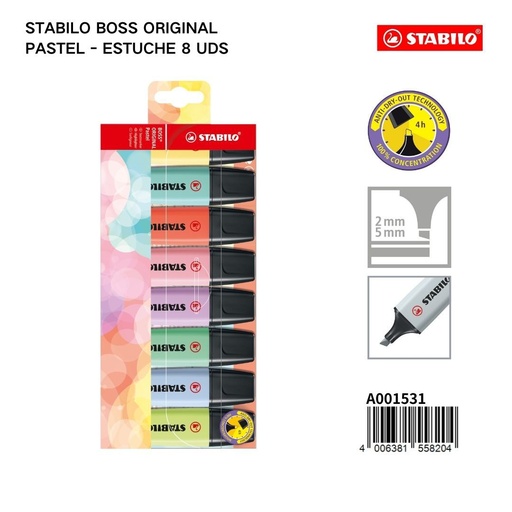 [A001531] Set de marcadores pastel 8 colores - Material de oficina