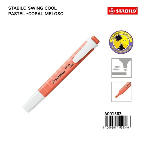 [A001563] Stabilo swing cool pastel - marcador coral meloso para subrayar y resaltar