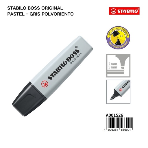 [A001526] Rotuladores Stabilo Boss Original Pastel gris polvoriento para escritura