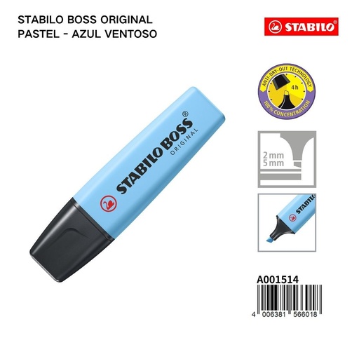 [A001514] Stabilo Boss Original pastel azul ventoso