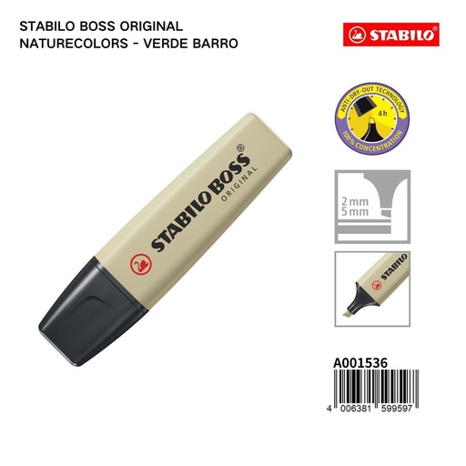 [A001536] Regla estabilo texto marcador verde barro - Materiales de escritura