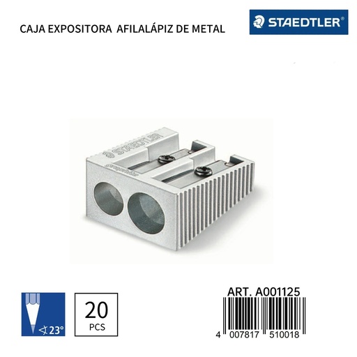 [A001125] Sacapunta de Metal Doble 20pzs - Material de Papelería